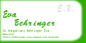 eva behringer business card